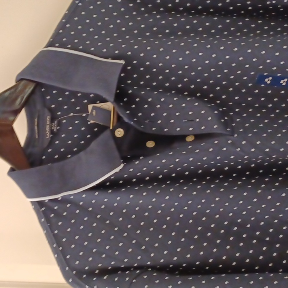 Lands End Navy Polo XXL Supima Cotton - Picture 2 of 11